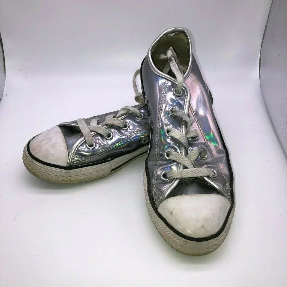 Converse All Star Childrens Shiny Metallic Shoes Size 2